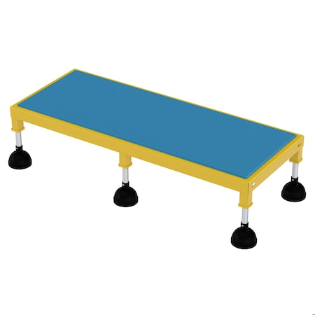 Vestil Portable Adj. Stand, 19x48, Low Ergo Deck, 8.75 Overall Height, Steel, Yellow PAHT-L-1948